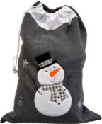 * Dark Grey Felt Christmas Stocking with Snowman (54 in total - 1 carton of 30 + part carton)
