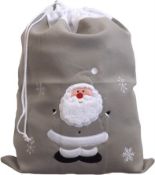 * Classic Silver Santa Sack with Santa - Unlined (48 in total - 1 carton of 30 + part carton)