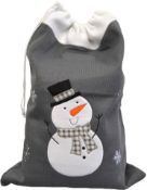 * Dark Grey Knitted Santa Sack with Snowman (180 in total - 6 cartons of 30) 88cmx50cm