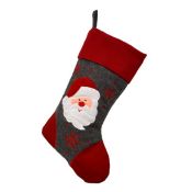 * Dark Red and Grey Santa Christmas Stocking (147 in total - 2 cartons of 72 + extra 3) 40cm long