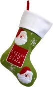 * Letter To Santa Green Christmas Stocking (144 in total - 2 cartons of 72) 40cm long x 20cm