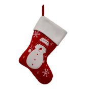 * Red and White Snowman Christmas Stocking (216 in total - 3 cartons of 72) 40cm long x 20cm