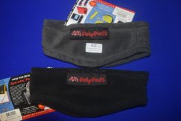 2x Poly Pads Fleece Headbands (1x black, 1x grey)
