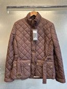 Puffa dark brown Harwood quilted jacket Size: 14