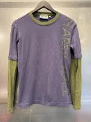 Harry Hall Navy and Green Long Sleeve Top Size L