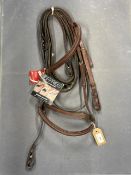 Jeffries Elite Bridle and Reins Show Nose Band Full Size Code: ELSS-Fan RRP: £170