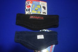 2x Poly Pads Fleece Headbands (1x black, 1x blue)