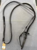 Black Leather & Rubber Reins with Rubber Stops