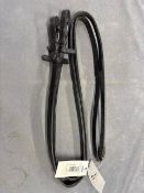 Becker Half Rubber Reins, Black, Full