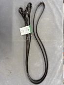 IV Horse Split Reins, Full Size, 5/8” Havana, Stainless Steel Billets