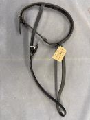 Leather Cavesson Nose Band Raised and Padded Pony in Brown