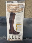 Tredstep Ireland the Original Half Chap in Black Suede Size: calf 15” height 17”