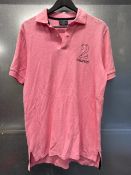 Hackett London Pink All Cotton Polo Top Size Medium