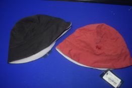 1x Red and 1x Black Puffa Fleece Lined Hats
