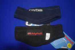 2x Poly Pads Fleece Headbands (1x black, 1x blue)