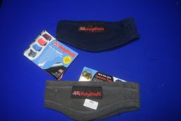 2x Poly Pads Fleece Headbands (1x navy, 1x grey)