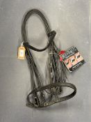 Jefferies Falcon Double Bridle Show Noseband Full Size in Black Code: ABRW-F336BK (no reins) RRP: £
