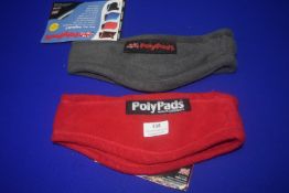 2x Poly Pads Fleece Headbands (1x red, 1x grey)