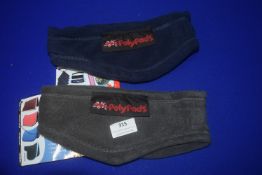 2x Poly Pads Fleece Headbands (1x black, 1x blue)