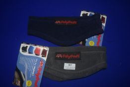 2x Poly Pads Fleece Headbands (1x navy, 1x grey)