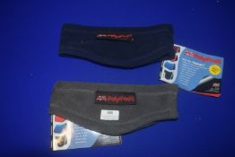 2x Poly Pads Fleece Headbands (1x navy, 1x grey)