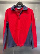 Harry Hall Red and Navy Long Sleeve Polo Size L
