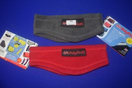 2x Poly Pads Fleece Headbands (1x red, 1x grey)