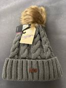 Hy Equestrian Grey Cable Knit Bobble Hat