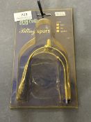 Pair of Stainless Steel Bling Spurs with White Coloured Stone