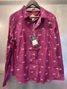 Jack Murphy Roasted Aubergine Beagle Print Ingrid Shirt Size 16