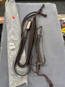 Brown Leather Full Bridle with Reins