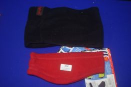 Poly Pads Red Fleece Headband, and a Black Snood