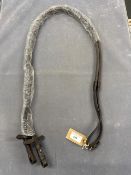 Rubbered Reins with Stop in Brown