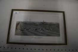 Framed Print of a Hunting Scene A Pytchley “Wednesday” Gone Away from Crick