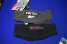2x Poly Pads Fleece Headbands (1x black, 1x grey)