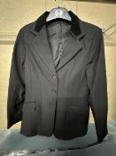 Shires Black Show Jacket with Velvet Collar Size: 38