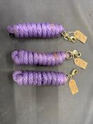 3 X Purple Lead Ropes