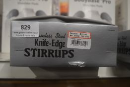 Stubben Stainless Steel Knife Edge Stirrups Double Offset No.1103 12cm