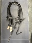 Dever Ascot Bridle and Rubbered Reins Cob Bridal in Black