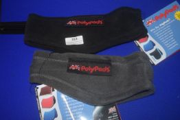 2x Poly Pads Fleece Headbands (1x black, 1x grey)