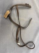 Leather Cavasson Nose Band Raised and Padded, Pony in Brown