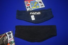 2x Poly Pads Fleece Headbands (1x black, 1x blue)