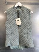 Lucinda Green teal quilted waistcoat, Size: XS