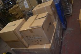 Pallet containing nine boxes of face shields