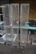 *Three metal mesh two door lockers