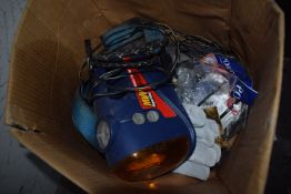 *Box Containing MVP Mini Air Compressor, Part Straps, Face Masks, etc.