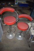 *2x Chrome & Red Barstools