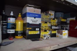 *Contents of Shelf to Include Assorted Resin, Cut Compound, Sanding Discs, etc.