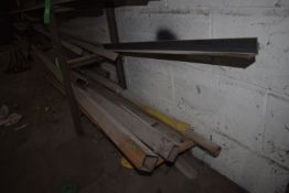 *Contents of Bottom Two Shelves and Floor to Include Various Lengths of Steel Box, Angle, and
