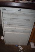 *Silverline Grey Four Drawer Filing Cabinet and Contents